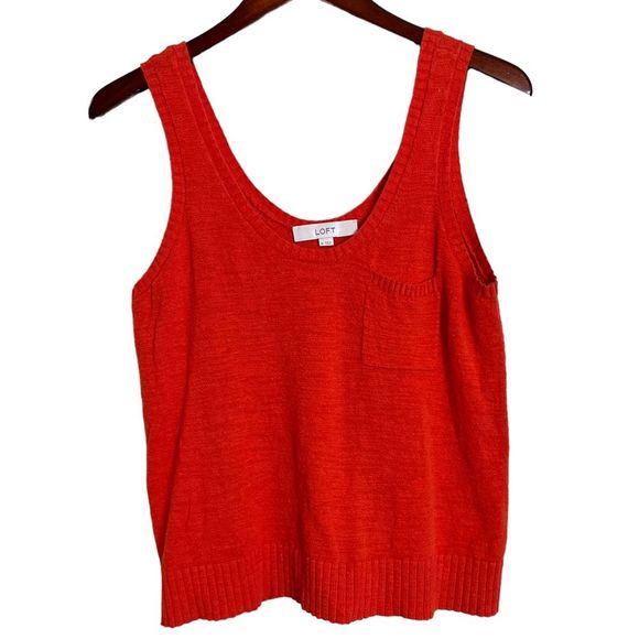 LOFT Tops - SOLD LOFT Orange Sleeveless Sweater Knit Summer Tank Top Size Medium